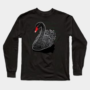 Black swan illustration Long Sleeve T-Shirt